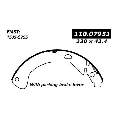 Centric Centric Premium Brake Shoes, Centric Parts 111.07951 111.07951
